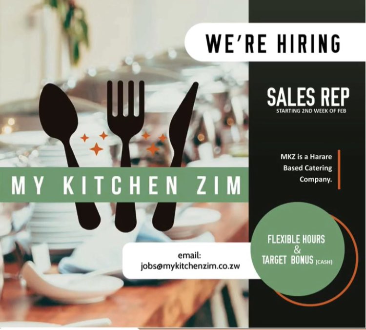 nyariemarcy's tweet photo. Harare Job alert 🚨 
@myKitchenZim 
#RTforAwareness https://t.co/I0GLE1C4u6