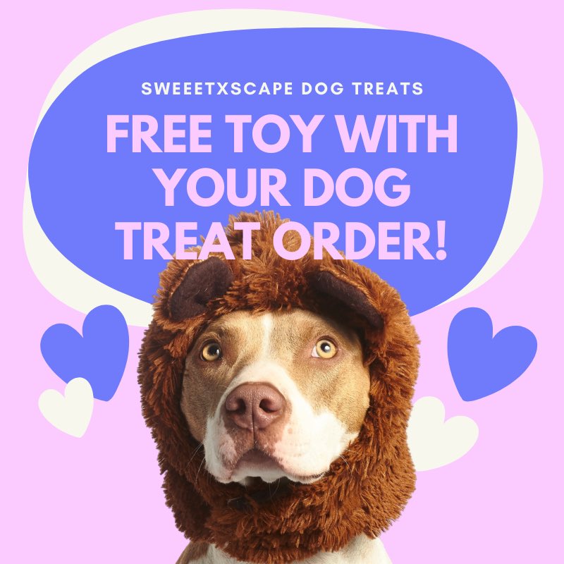 SweeetXscape_'s tweet photo. One #FREE toy per bag of treats (Ex. 2 treat bags = 2 #FREE toys). Limit 3 toys. No code required. Order your *fresh, organic & naturally sweet @SweeetXscape_ dog treats 🐾AT 12AM on 1/31 Visit: https://t.co/46honb3LO5 | Valid: 1/31/20-2/14/20
.
.
#dogtreats #sweeetxscape https://t.co/tQZhAs2Z3W