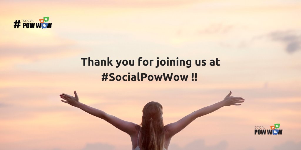 Thanks <a href="/Tweetinggoddess/">Samantha Kelly Media</a> for all the wonderful tips on personal branding and #SocialPowWow community for joining us today! Hope to catch you the next time <3
