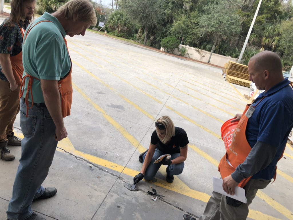 ShannonG386's tweet photo. #SikaQuick patch demos today at #HomeDepot 6936 in New Smyrna Beach Florida.  Easy to use mix in the bag mess free application that you can drive over in 1 hour! https://t.co/MgZaDPZPNu