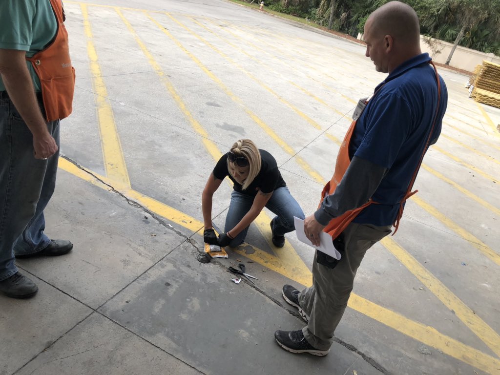 ShannonG386's tweet photo. #SikaQuick patch demos today at #HomeDepot 6936 in New Smyrna Beach Florida.  Easy to use mix in the bag mess free application that you can drive over in 1 hour! https://t.co/MgZaDPZPNu