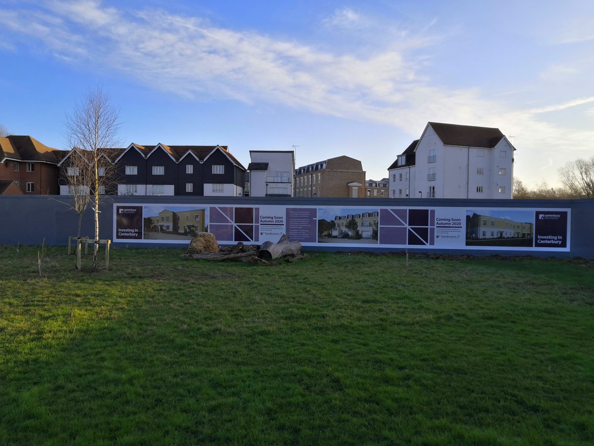 The hoarding graphics on our Kingsmead development for <a href="/canterburycc/">Canterbury City Council</a> with <a href="/ClagueLLP/">Clague Architects</a> <a href="/Churchill_Hui/">Churchill Hui👷🏻‍♀️</a> are looking good!