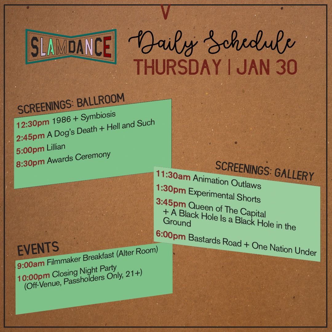 Slamdance's tweet photo. ❄️ DAY 7 of SLAMDANCE 2020❄️
Last day of Slamdance 2020 :(((
Join us for our last screenings and Awards Ceremony at Treasure Mountain Inn, Park City! More info at https://t.co/wbFfuOjOU7 https://t.co/zGsCwRfqoZ