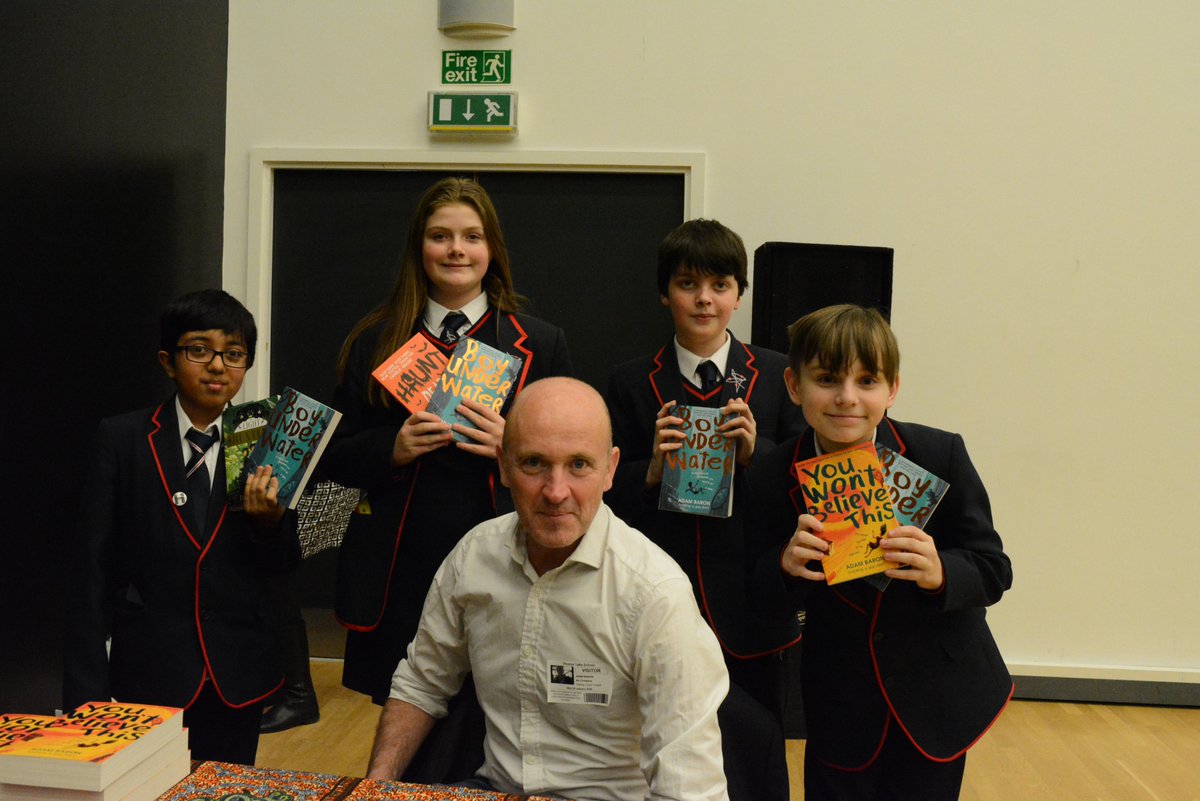 PMSchoolLib's tweet photo. Thank you to @AdamBaron5 for the fantastically entertaining author talk and book signing at yesterday's #GreenwichSchoolsLitQuiz held yesterday at @creativetallis 📚👍 https://t.co/ZrQ1iTqDUn