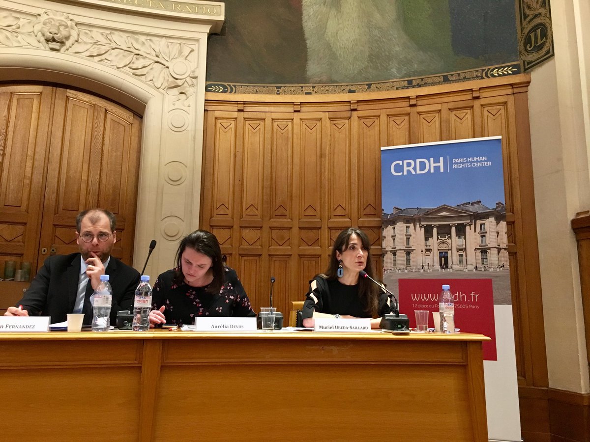 crdhparis2's tweet photo. Après Aurelia Devos qui a présenté les enquêtes sur les crimes de #daech par le pôle crimes contre l’humanité Muriel Ubéda-Saillard @Musail4 s’interroge sur la création d’un tribunal spécifique #JPI5 @AfriThucy @AssasParis2 https://t.co/kdIt6zE5mS