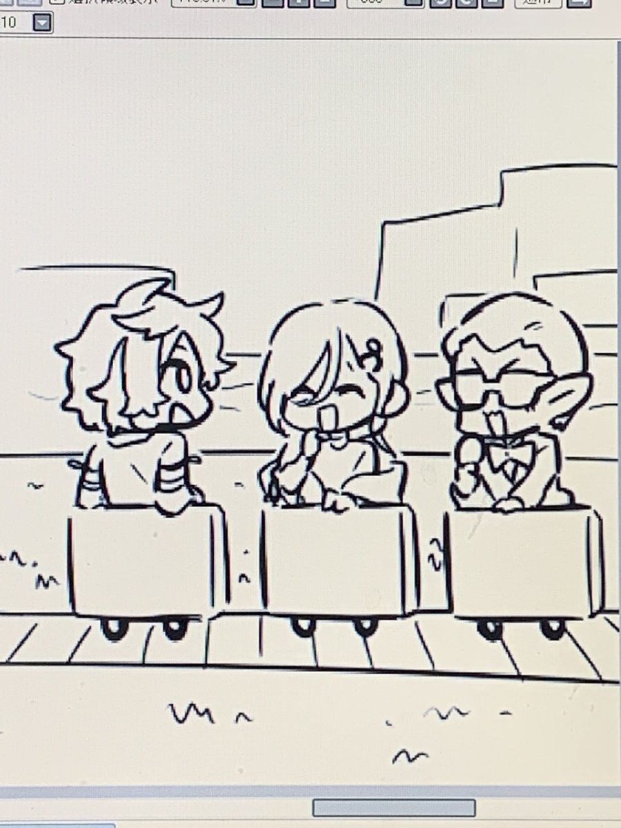 これはトロッコでのんびり移動する夜王国………  ちゃんと描けたら楽しいことをする予定……… 