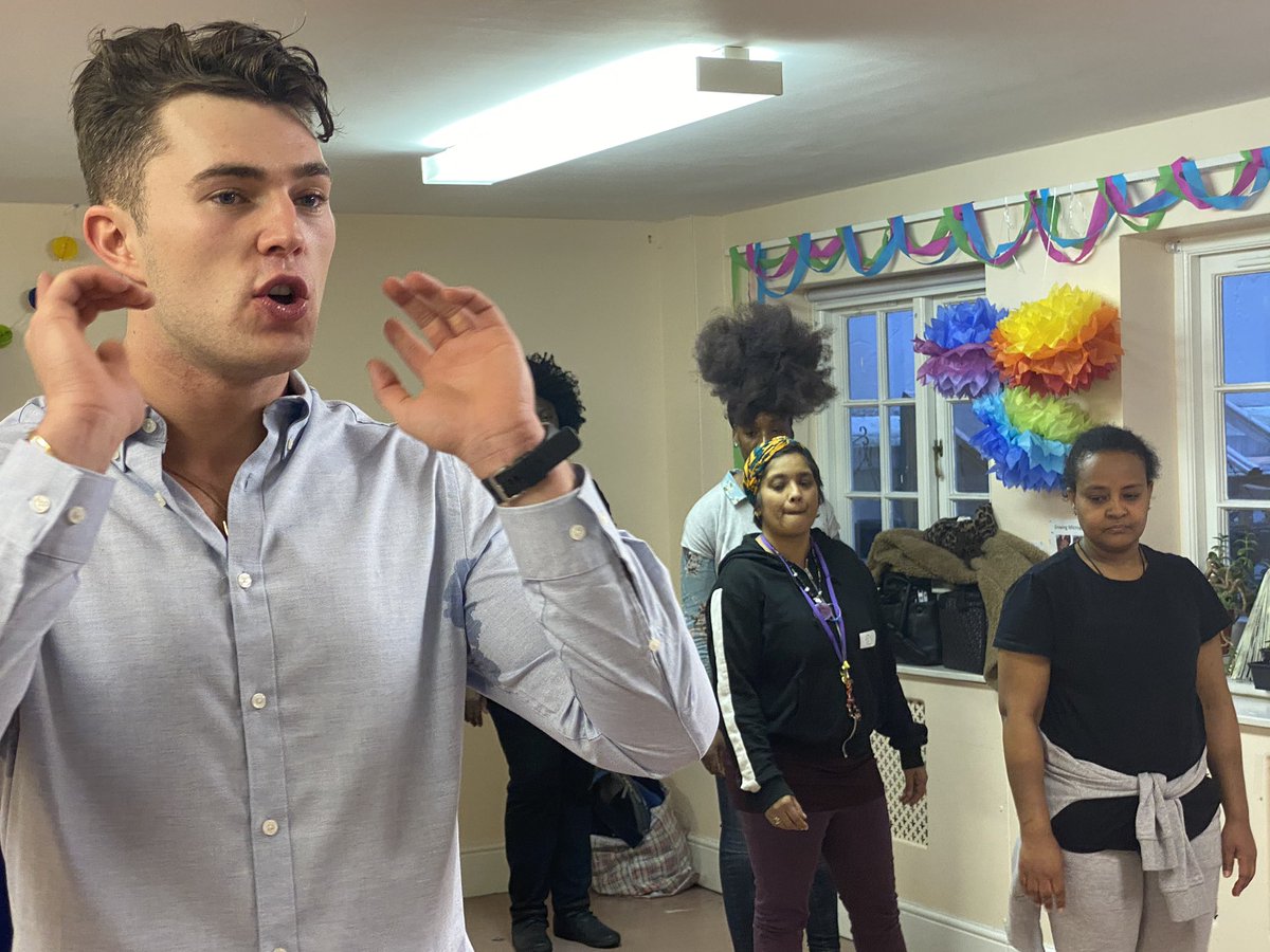 MarylebonePrjct's tweet photo. ‘There’s always time to put a smile on somebody’s face’ - amazing words by @CurtisPritchard @GreatDancerTV #TGD who got #maryleboneproject ladies wiggling, hip shaking &amp; grinning from ear-to-ear yesterday. Wonderful welcoming you Curtis 🕺💃#homelessness #charity #dreamscometrue https://t.co/q61gAbXTjc