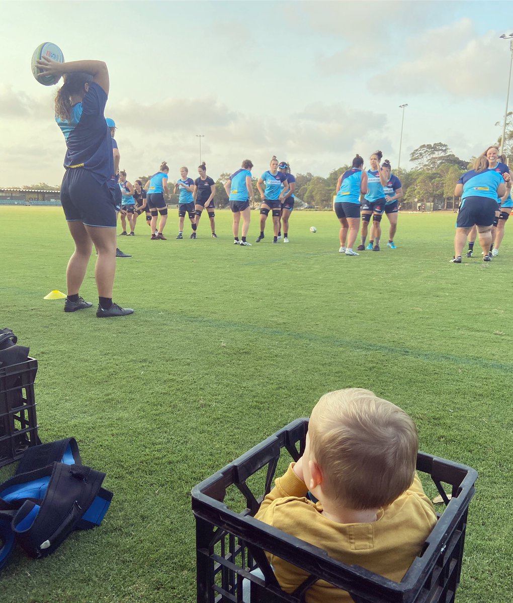 George loved watching dad coach the Women Waratahs @nswwaratahs 😁 #futurewaratah