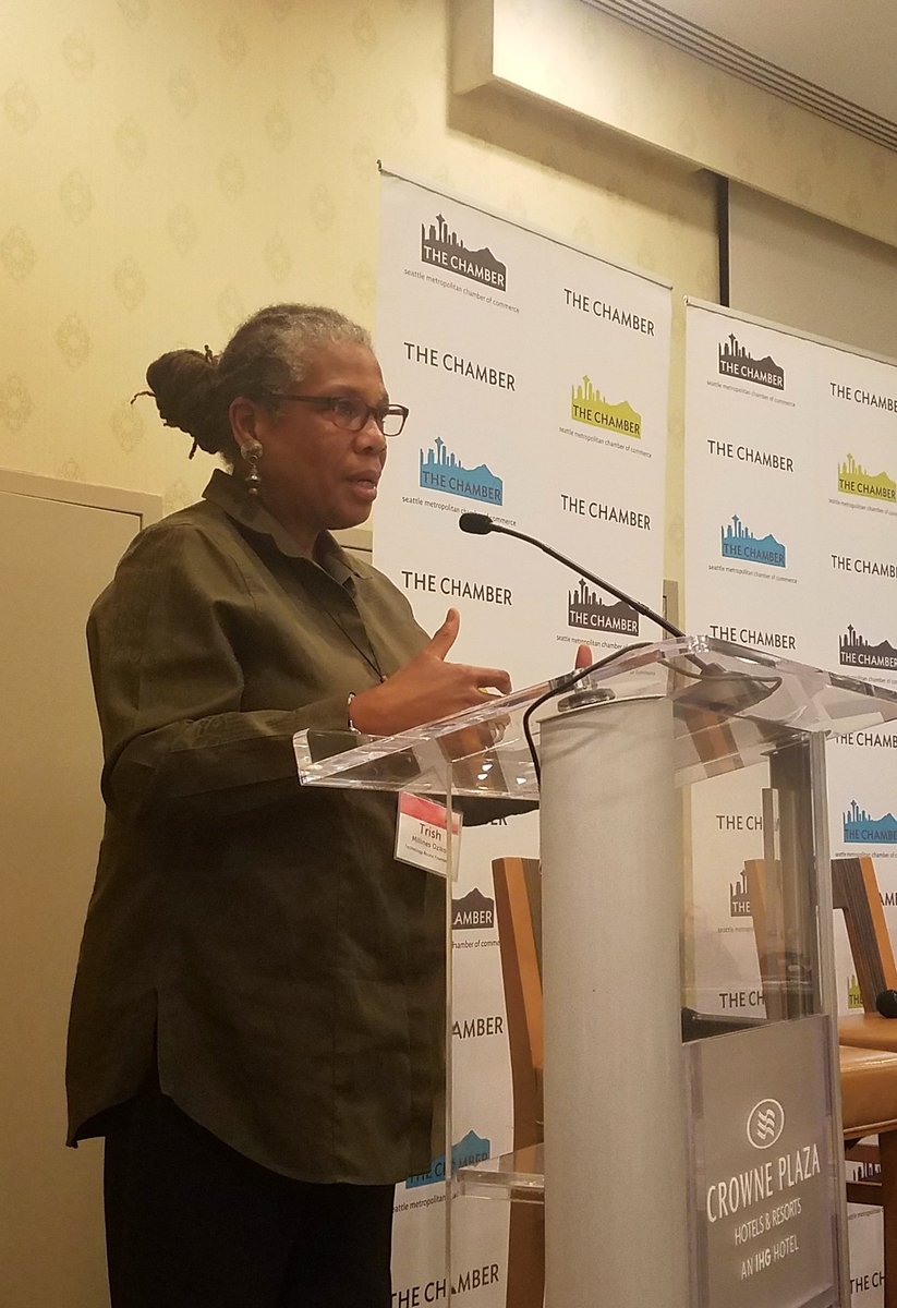 SeattleChamber's tweet photo. Excited to welcome our #WIBLI keynote Trish Millines Dziko, Co-Founder and Executive Director of @STEMbyTAF who will talk about how she uses her voice to lead https://t.co/jmNbT9NhFb