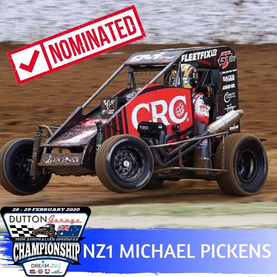 It’s official the nine-time NZ1 <a href="/MPickensRacing/">Michael Pickens</a> will be flying across the ditch to try to secure the A1 at the 79th Dutton Garage Australian Speedcar Championship presented by Dream Multimedia.