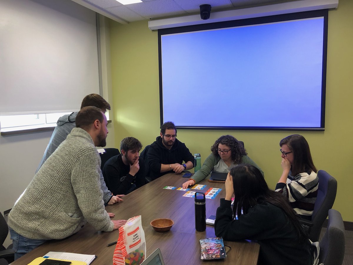 HeatherLawford's tweet photo. #UBishops Community and Youth Lab trying out @MelanieBarwick 's #KTGame to focus our thinking about an upcoming project! Very helpful tool and the students loved it! #KMb https://t.co/xcMX1qieDq