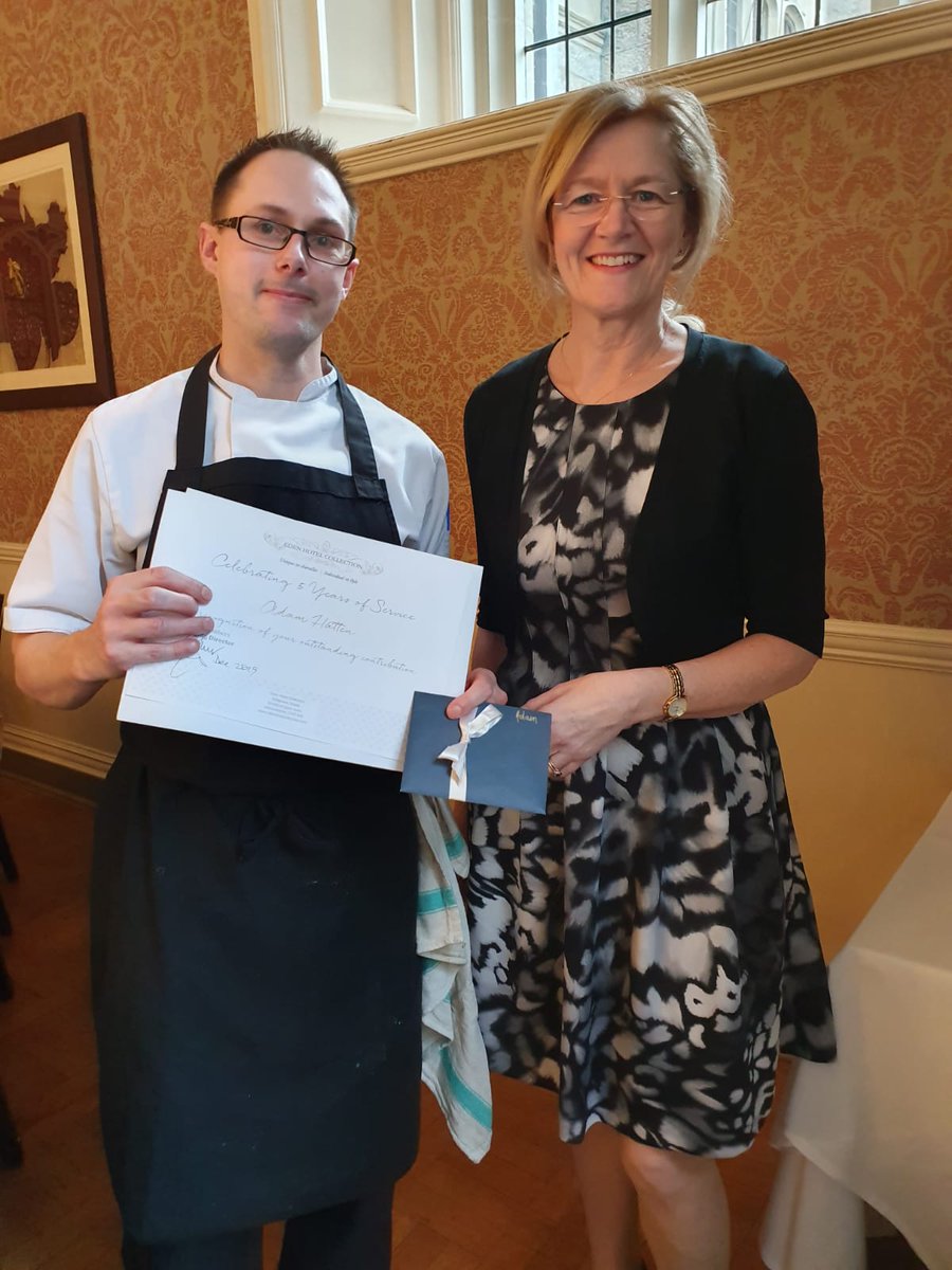 EHCpeople's tweet photo. Celebrating 5 years service @BoveyCastle! Congratulations to Adi Chimiac our Restaurant Manager, Adam Hatten our Brasserie Head Chef and Jevgenijs Falutinski our Assistant Housekeeper! Thank you for all your hard work and commitment guys! #workanniversary #teamwork #celebration https://t.co/MuYalsHzjr