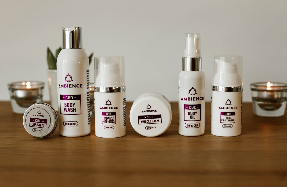 AmbienceCBD's tweet photo. What better way to intergrate CBD into your beauty routine, than this lovely line up.
Pop our lip balm in your handbag, body oil by the bath and a muscle balm in your gym bag. Have you got any of our products in your life yet?
#cbd #lifestyle #wellbeing https://t.co/Kht2Rdo61E