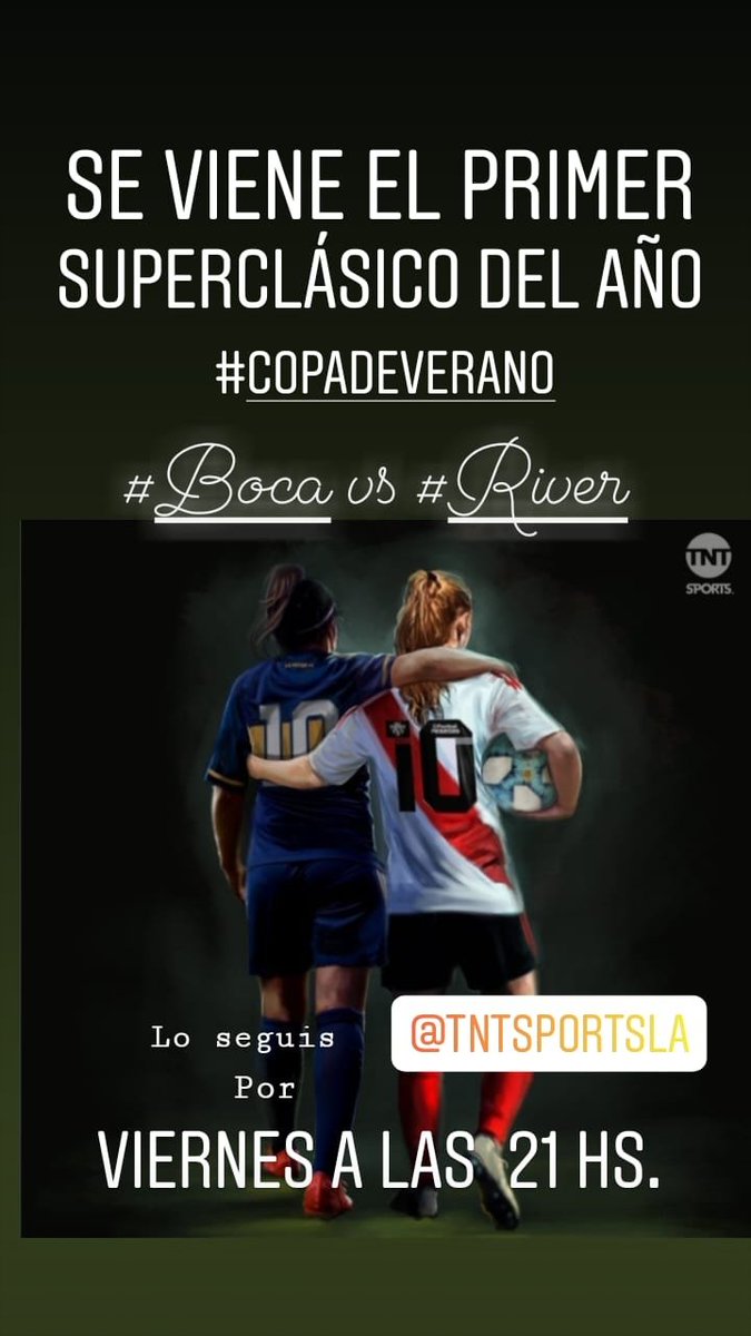 Este viernes estaré préndia a @TNTSportsLA juegan ellas 🙏🏽♥️🏃‍♀️⚽️ #Superclasico #BocaJuniors #River #Copadeverano #vamoslaspibas