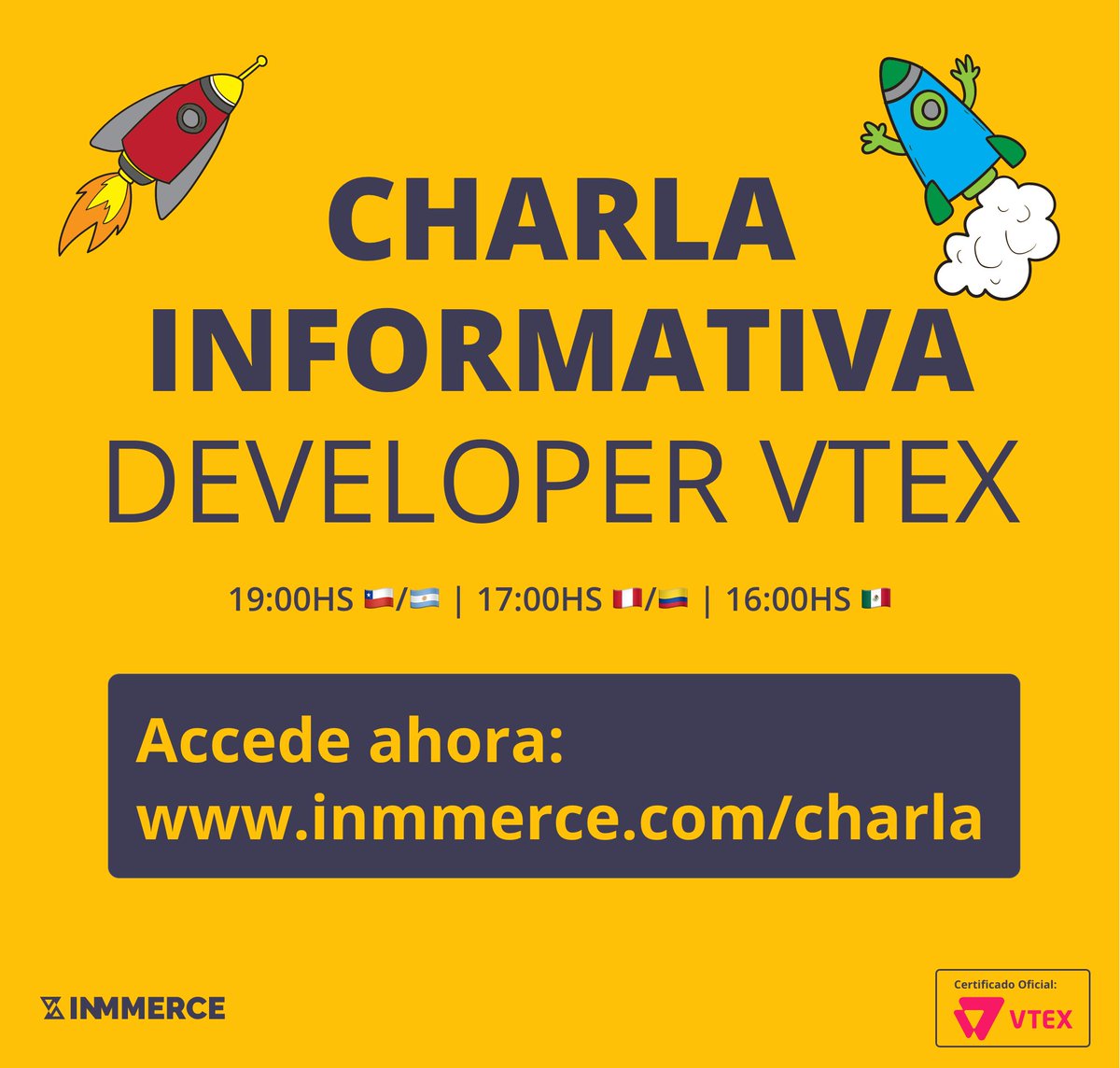 inmmerce's tweet photo. 🗣En pocos minutos empieza la charla informativa #INMMERCE!
↪️ Accede ahora: https://t.co/LeaoTbea5r https://t.co/waRVREuKWC