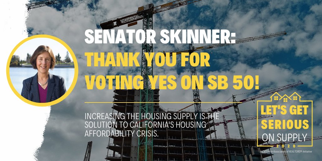 Thank you <a href="/NancySkinnerCA/">Nancy Skinner</a> for voting YES on SB50 car.org/en/aboutus/med… <a href="/CAREALTORS/">CA ASSN OF REALTORS®</a>