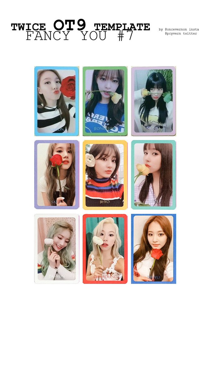 and i’ve also started making OT9 twice templates for every korean photocard set there is! i’m doing them bit by bit and i’ll be uploading them straight to the ‘OT9 sets templates’ folder on my google drive at  http://bit.ly/oncevernon  !! i’ll get them all done eventually!