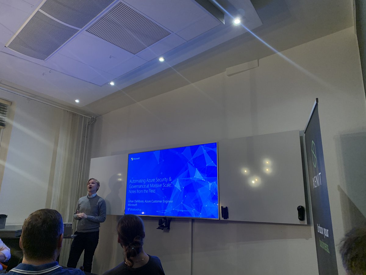 Joel Jerkin (@joeljerkin) on Twitter photo Första sessionen på Göteborg CloudOps första meetup. Mycket intressant om Azure Security och Azure Governence av <a href="/daltondhcp/">Johan Dahlbom</a>! #Azure #CloudOps #meetup Första sessionen på Göteborg CloudOps första meetup. Mycket intressant om Azure Security och Azure Governence av <a href="/daltondhcp/">Johan Dahlbom</a>! #Azure #CloudOps #meetup