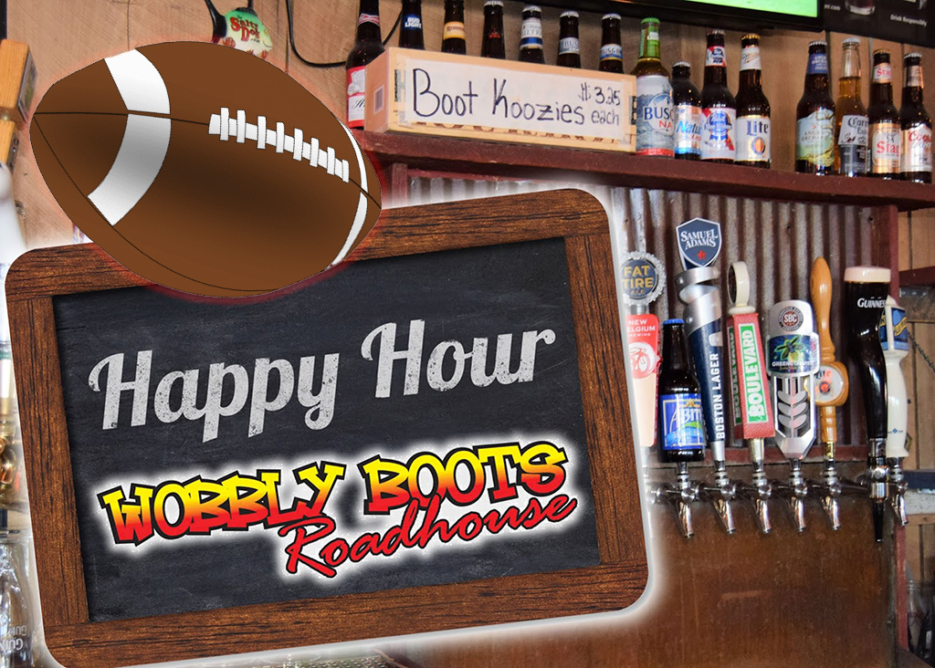 WobblyBootsBBQ's tweet photo. 🏈 The BIG GAME is this Sunday &amp;, what a coincidence, we've got 🍺Happy Hour🍷 happening that entire day! Check out today's blog for all the wonderful reasons you should be watching the game here at the Boot. 
https://t.co/646VKUEIE7
#LakeoftheOzarks #HapyHour https://t.co/3zAfa49lBj
