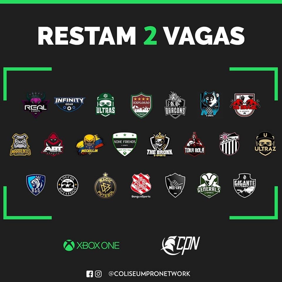 ColiseumPN's tweet photo. Venha fazer parte da elite do Xbox One e disputar a Série A do Campeonato Brasileiro da @coliseumpronetwork ! [Xbox One - FIFA]
Restam apenas duas vagas!

#CPN #Coliseum #Games #fifa #XboxOne #ps4brasil #ps4 #xbox #xboxbrasil #esportsbrasil #fifa20 #proclubs #ultimateteam https://t.co/0TPw01KaDn