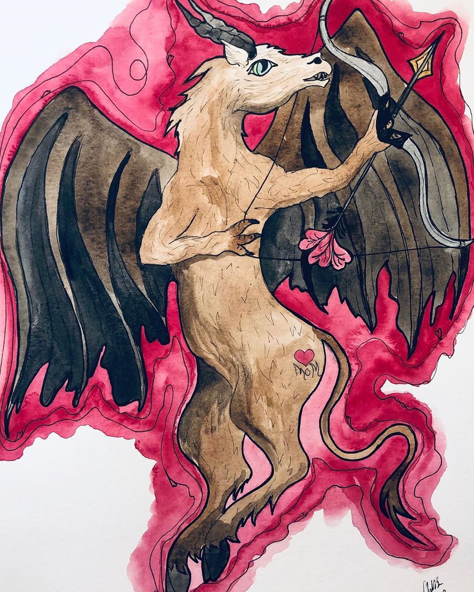 StraightEnigmas's tweet photo. This new #artwork 🎨 from @Huntress_Witch is devilishly good! 😈 Her “Cupid #JerseyDevil” 💘 print was partly inspired by our upcoming episode on the #LeedsDevil 👹, which will be released on Tuesday. Christina’s #print will also be available on her website that same day! 🖤 https://t.co/HD2pV9SKxd