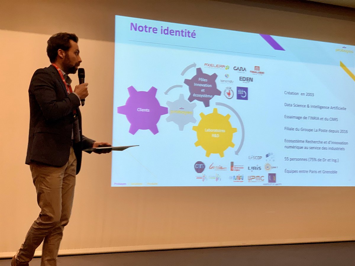 Probayes present some of their key #AI uses cases (computer vision , #ML, #NLP) during #HPE Open Innovation day organised with #minalogic