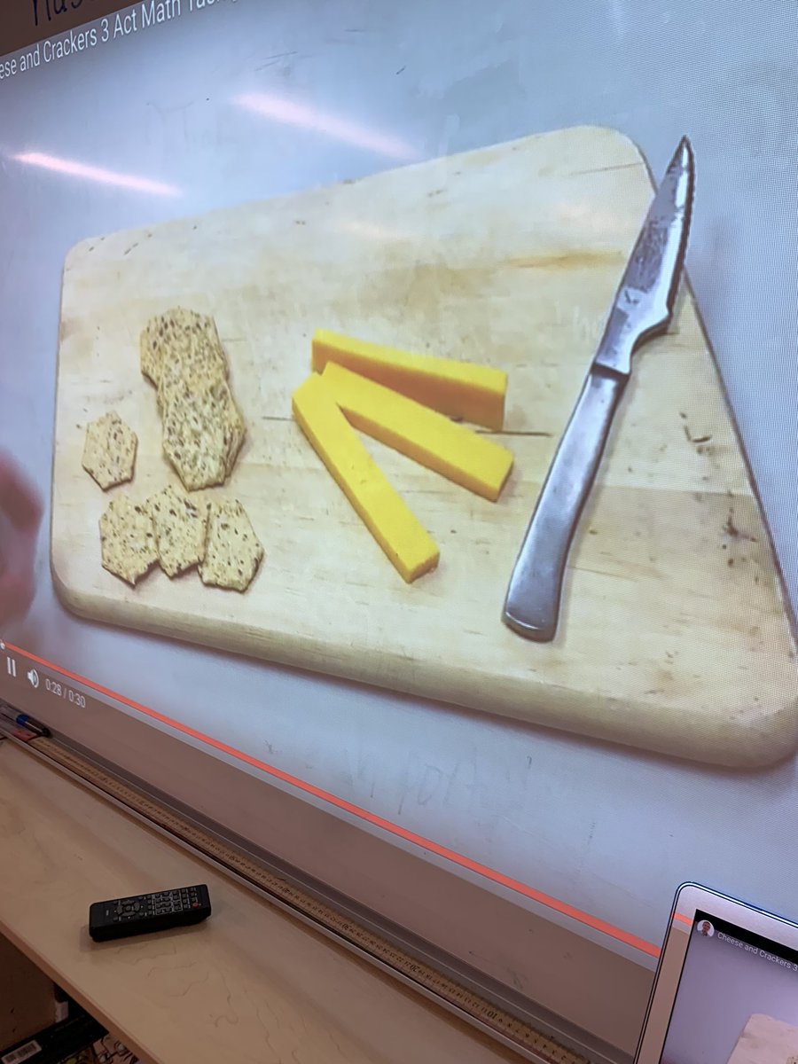 BijanNagji's tweet photo. Sparking #curiosity and #wonder and fueling sense making in #math today as we tackle the cheese and crackers #fractions problem in our #3actmathtask challenge @DesmondHDSB @MathletePearce https://t.co/JfoCW8M7Oz