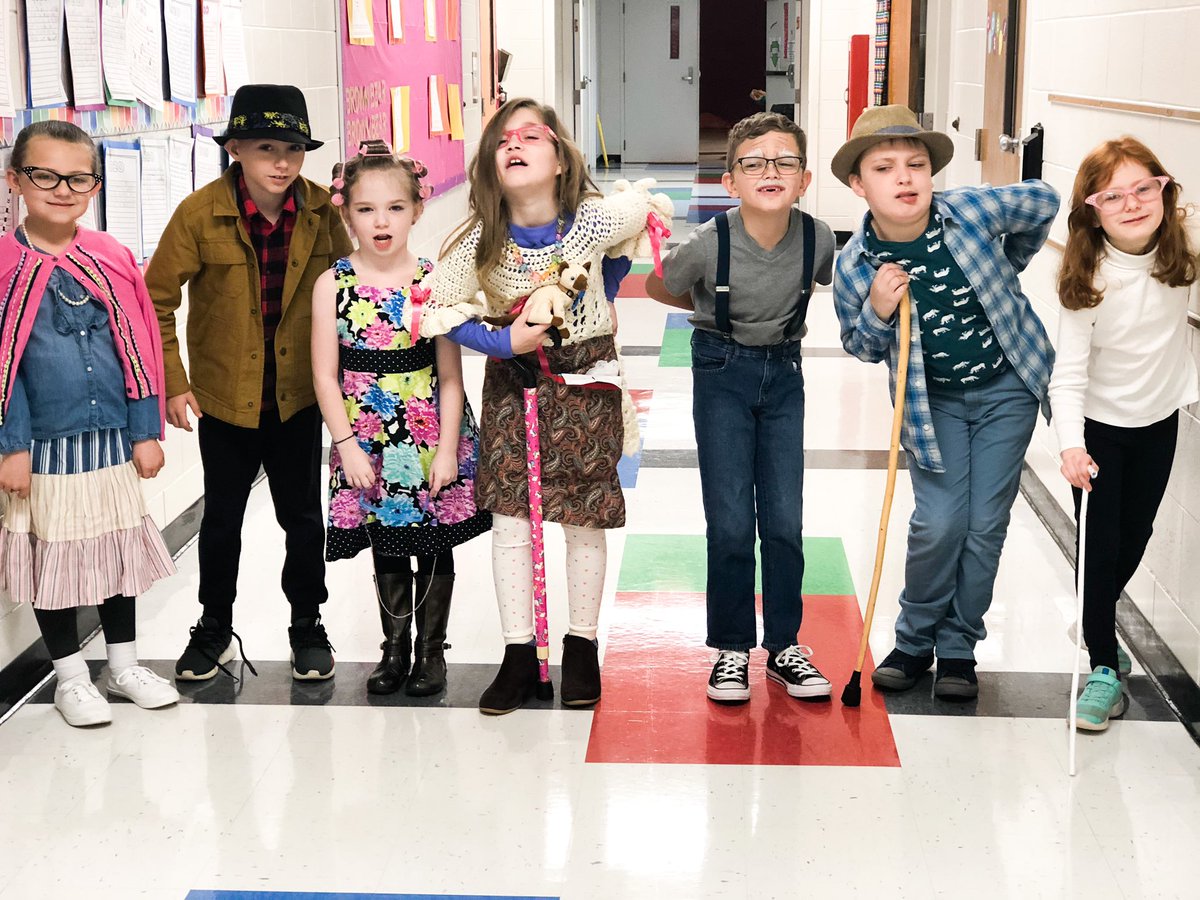 wigington2nd's tweet photo. We’re celebrating the 100th Day of School with these oldie goldies! @PMESMustangs https://t.co/NN21riFeJX