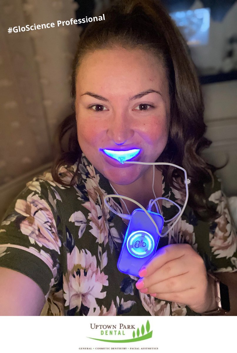 UptownParkDDS's tweet photo. Our patients love using the NEW #Glo #whitening system at home. #GloScience #healthysmile #upd #Smile #dentistry #teeth #HealthyTeeth https://t.co/Y7LOuPxC2M