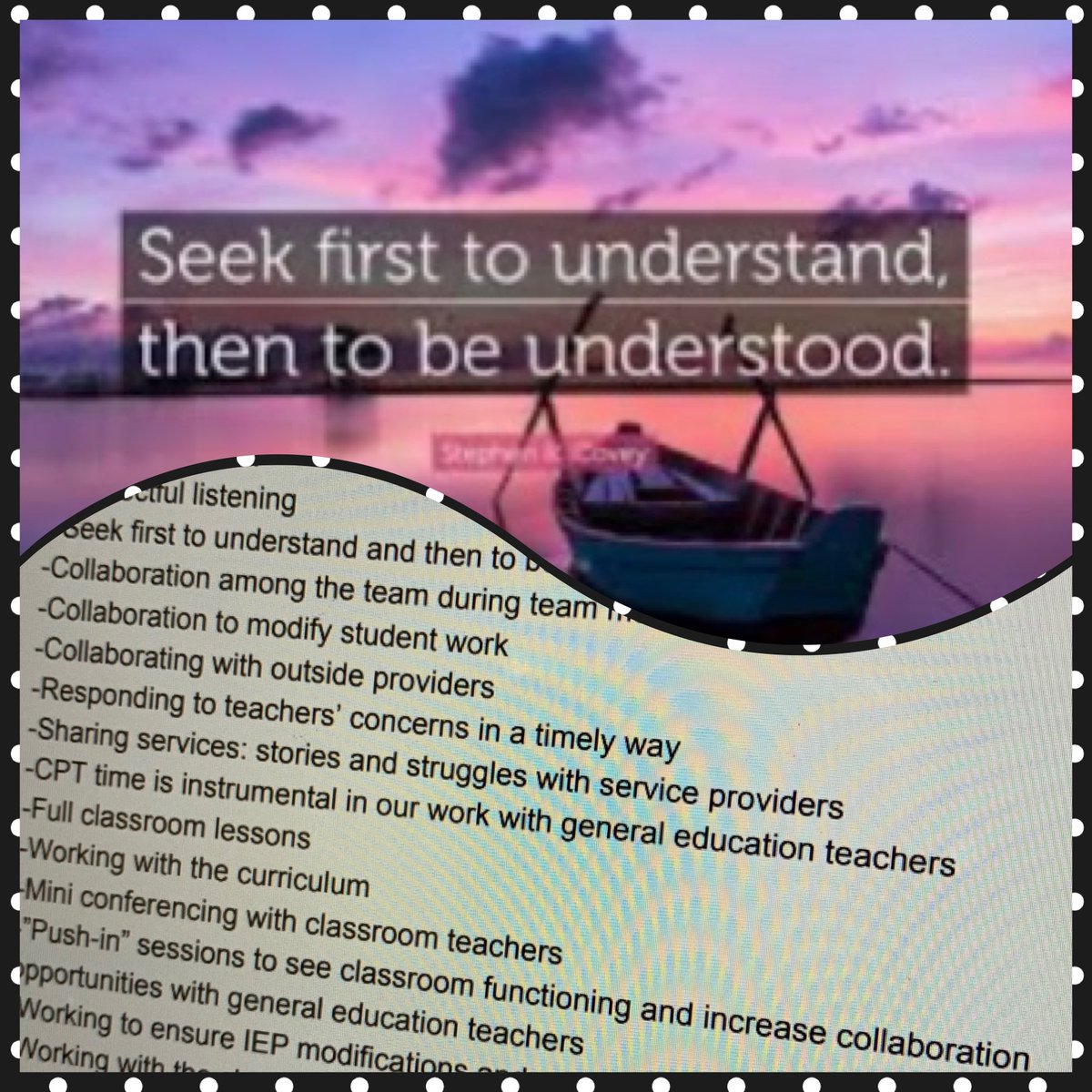 lisahughes196's tweet image. Big props to the Frenchtown Team for their time today chatting about Collaboration: High Leverage Practices in Special Education! You rock! @mecrudale 🙌🙌🙌🙌@MacLeodCarlyCam @PatriciaRakovic @CECMembership #HighLeveragePractices
