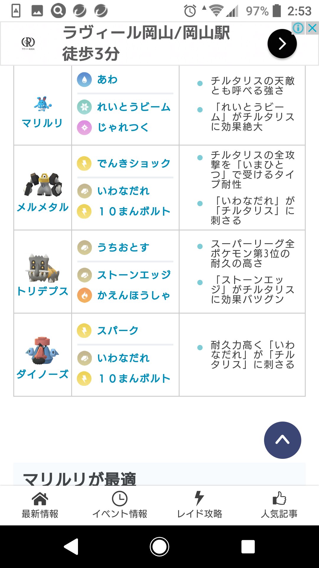 仁美 スーパーリーグでチルタリスと戦うときは マリルリで応戦するといいらしい ポケモンgo チルタリスの最適技と対策ポケモン スーパーリーグをりゅうのいぶきで無双 ポケらく T Co Jfwc8vca Pokemongorakuから T Co 仁美 スーパーリーグでチルタリスと戦うときは マリルリで応戦するといいらしい ポケモンgo チルタリスの最適技と対策ポケモン スーパーリーグをりゅうのいぶきで無双 ポケらく T Co Jfwc8vca Pokemongorakuから T Co
