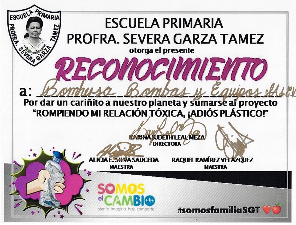Bomhersa Bombas y Equipos Sa de Cv apoyando el reciclaje de plástico, es una responsabilidad de toda la sociedad el mantener nuestra comunidad 100% limpia para el futuro de nuestro México, Prim. Profra. Severa Garza y Gobierno de Allende NL ♻️♻️ hay que hacer el cambio.