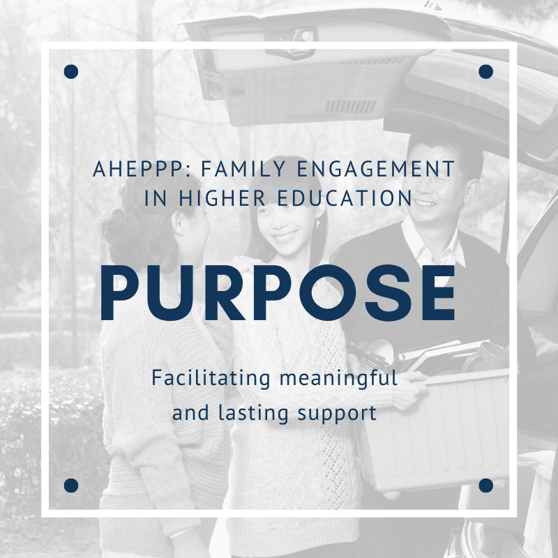 AHEPPP's tweet photo. Our purpose is to support your purpose. #Familiesmatter and directly impact student success. 

#aheppp #parentprograms #SApro #highered https://t.co/Ga6cFPEs7q