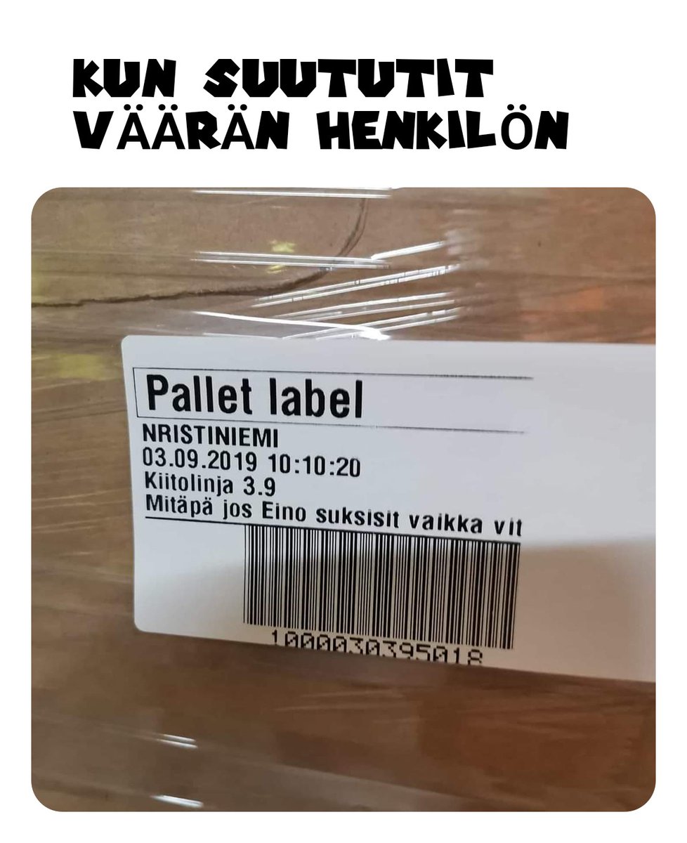 k_vellu's tweet photo. Asiakkaille menevissä lavoissa on välillä kivoja kollilappuja. #kiitolinja #meemi #kolli https://t.co/o5Qoly5blj