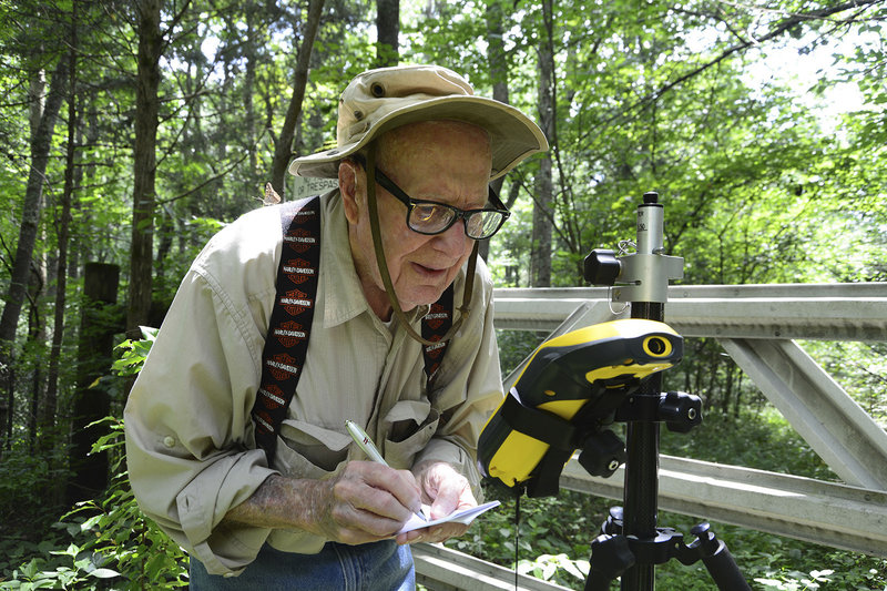 Bob Vollmer, seen in a 2016 photograph provided by the Indiana Department of Natural Resources, shows the now-102-year-old at work. The state's oldest employee plans to retire next month, after nearly six decades on the job.