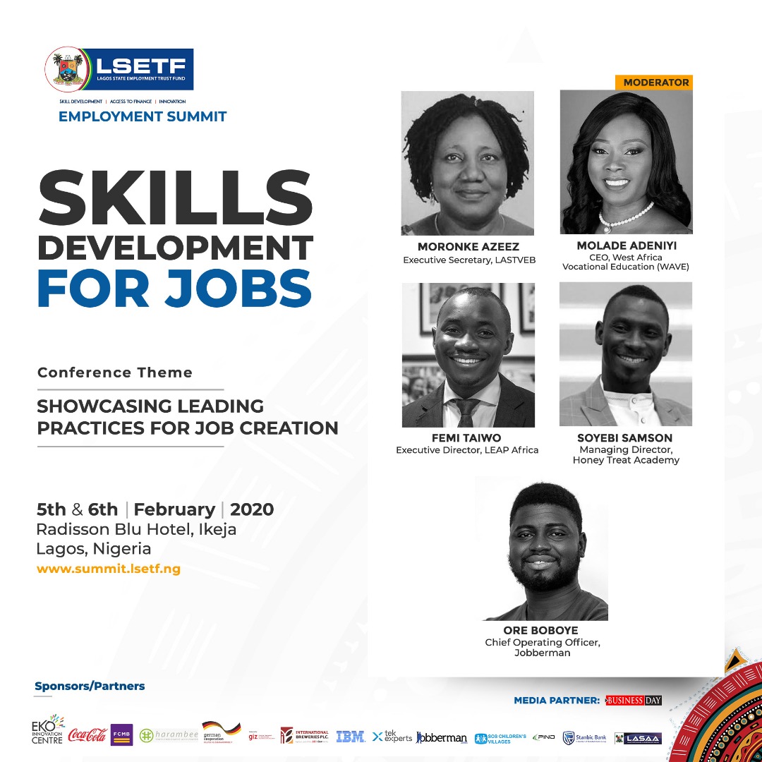 LSETF's tweet photo. The list keeps getting better.

Meet our speakers:

#MoronkeAzeez - ES Lastveb

@moladeadeniyi, CEO @waveacademies
-
@TheFemiTaiwo, ED @LEAPAfrica

-
@samson_soyebi- MD @honeytreatacademy 
_
@OreBoboye, COO @Jobbermandotcom
 
Visit https://t.co/665U9t92Cr &amp; secure your seat TODAY https://t.co/F9nSQNFdch