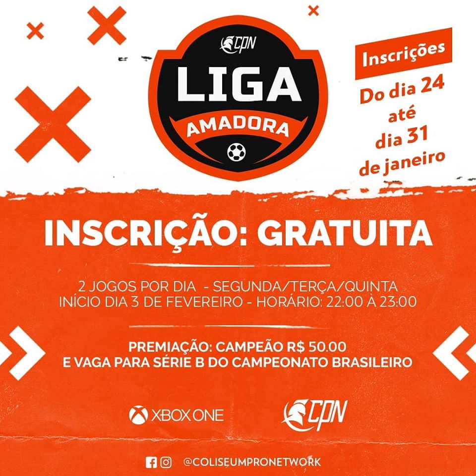 ColiseumPN's tweet photo. A CPN está lançando a Liga Amadora! Este campeonato será realizado apenas com equipes que estão buscando experiência e conhecer mais sobre o Pro Clubs e seus campeonatos!

O campeonato não terá taxa de inscrição e contará com PRÊMIOS. Saiba mais nesse link https://t.co/nhgagQ1xki https://t.co/54BEQ4T5dt