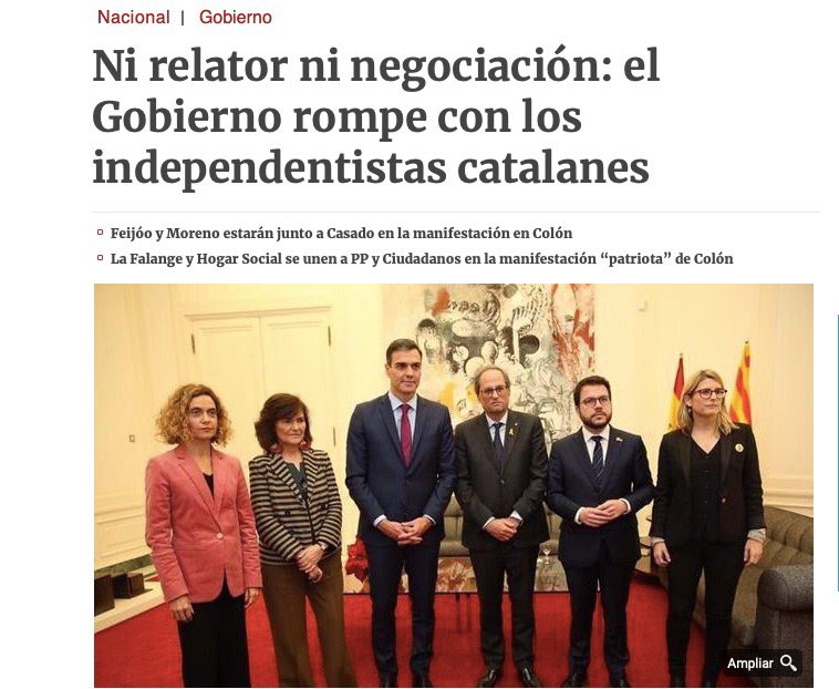 LauraBorras's tweet photo. Fem memòria del que ha passat en només un any?
🔴 Febrer 2019: El Gobierno s'aixeca de la taula de negociació per l'espantada del relator i la ultradreta a Colón. 
🔴 Gener 2020: anul·len la taula de negociació. 
Amb cada bugada perdem 10 llençols. https://t.co/BLI3yLSIJ9