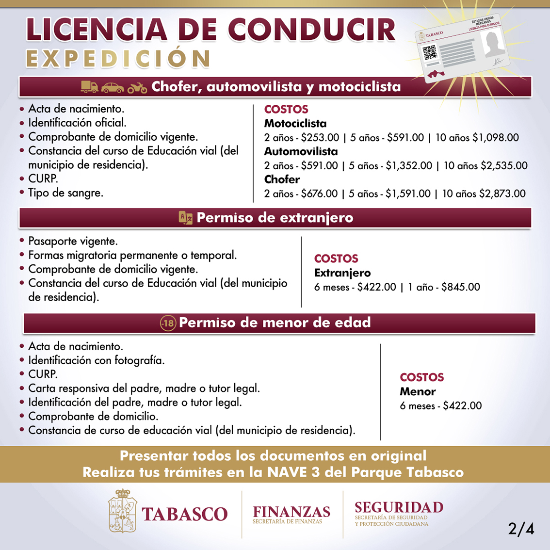 Gobierno De Tabasco On Twitter Necesitas Tramitar Renovar O Reponer Tu Licencia De Conducir No Esperes Mas Acude A La Nave 3 Del Parque Tabasco Y Listo Consulta Los Requisitos En Esta