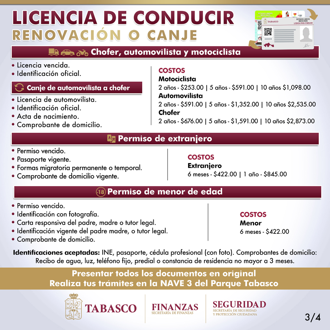 Gobierno De Tabasco On Twitter Necesitas Tramitar Renovar O Reponer Tu Licencia De Conducir No Esperes Mas Acude A La Nave 3 Del Parque Tabasco Y Listo Consulta Los Requisitos En Esta
