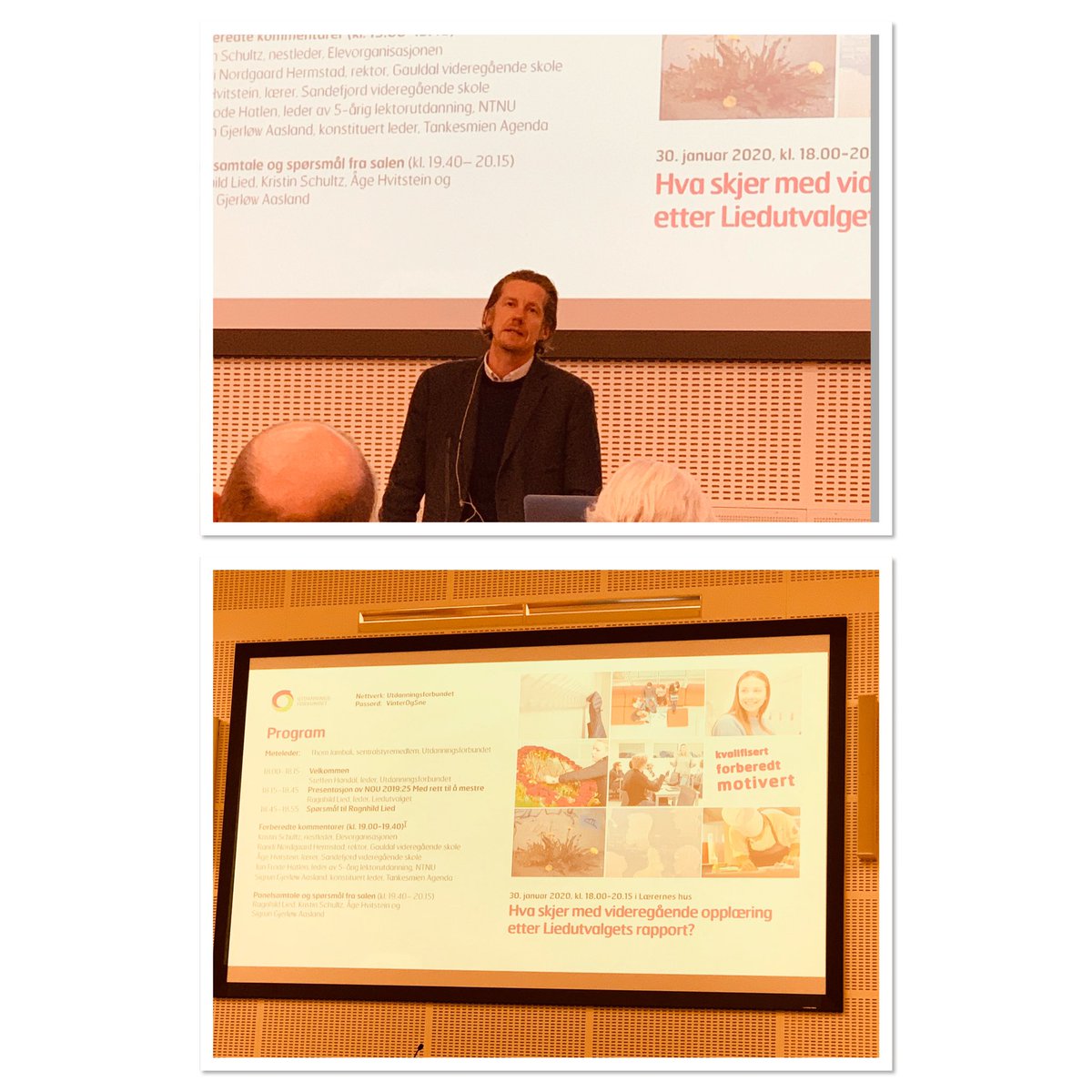 AnneYunRygh's tweet photo. Veldig bra av @AHvitstein 👌🏼 
Godt forberedt og vel talt på kveldsseminaret «Hva skjer med videregående opplæring etter Lieditvalgets rapport?» i Lærernes hus. https://t.co/AudJfB9DPP