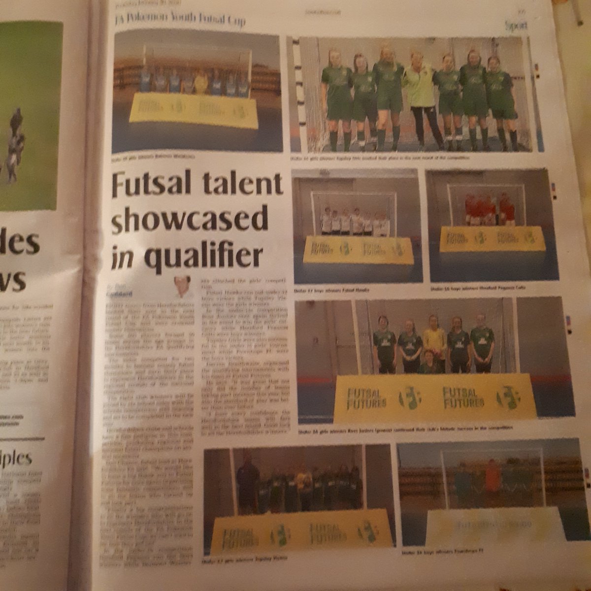 Nice bit of futsal coverage in the Hereford Times today. Thank you @HTnewsroom <a href="/bengoddard_HT/">Ben Goddard</a>
