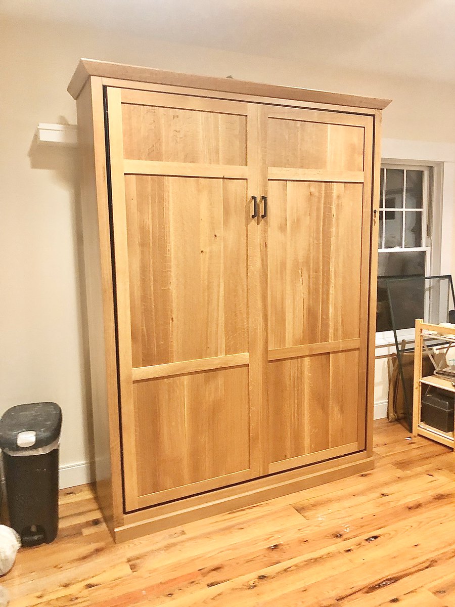 MurphybedsBroR1's tweet photo. Garth’s studio in Duxbury, MA is transformed thanks to a queen size solid oak wood Murphy bed finished in the “Mission” style! #Solidoakwood #queensize #Anotherstudiotransformed #nobodydoesitbetter https://t.co/KYtMm67mLE