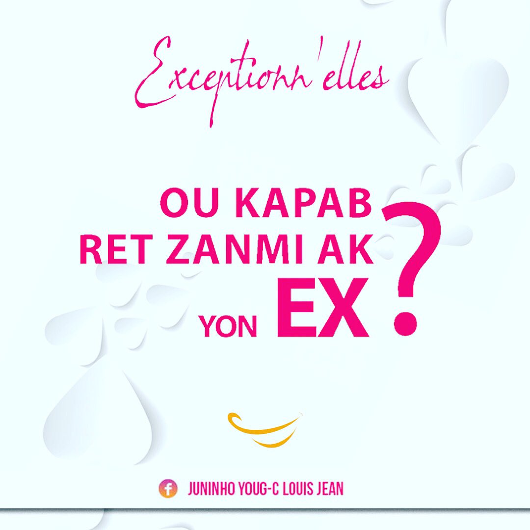 ClauvellJean's tweet image. 👀 90% jenès feminen an ap Di non, 90% jenès maskilen an ap di wi. Ann suiv nan kòmantè yo pou n wè. Pa bliye tag zanmi w anba pòs sa!
#EXceptionnelles #Roman 

PS: Ne ratez pas la vente signature du 2ème ouvrage de Clauvell Junior Louis Jean intitulé Exceptionn&apos;elles, le14 fév20