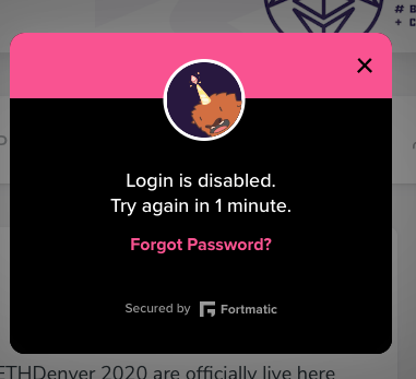 EvanTedesco's tweet photo. @EthereumDenver @fortmatic I haven't been able to signup to @EthereumDenver for the last few days.  Any tips? https://t.co/l8aZM0pO6W