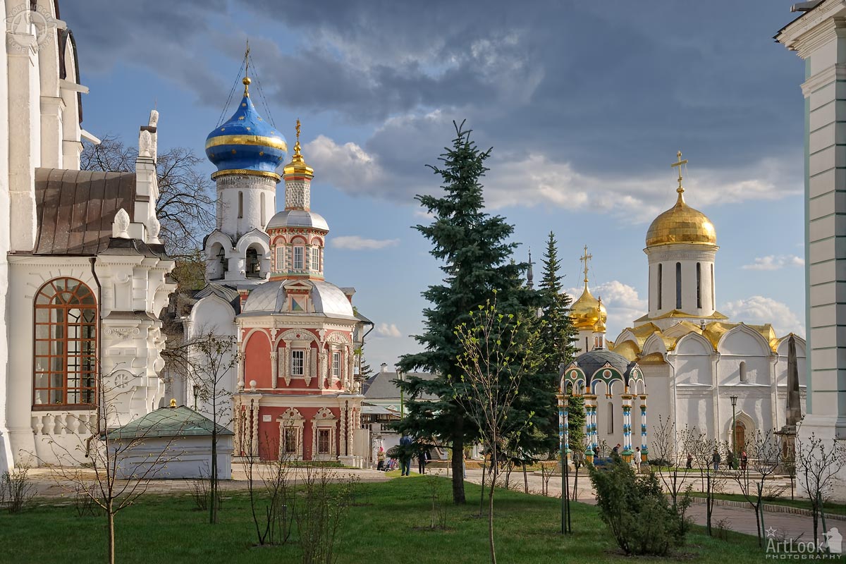 Cathedral Square of Holy Trinity-St. Sergius Lavra in Sergiyev Posad, Moscow Region, Russia