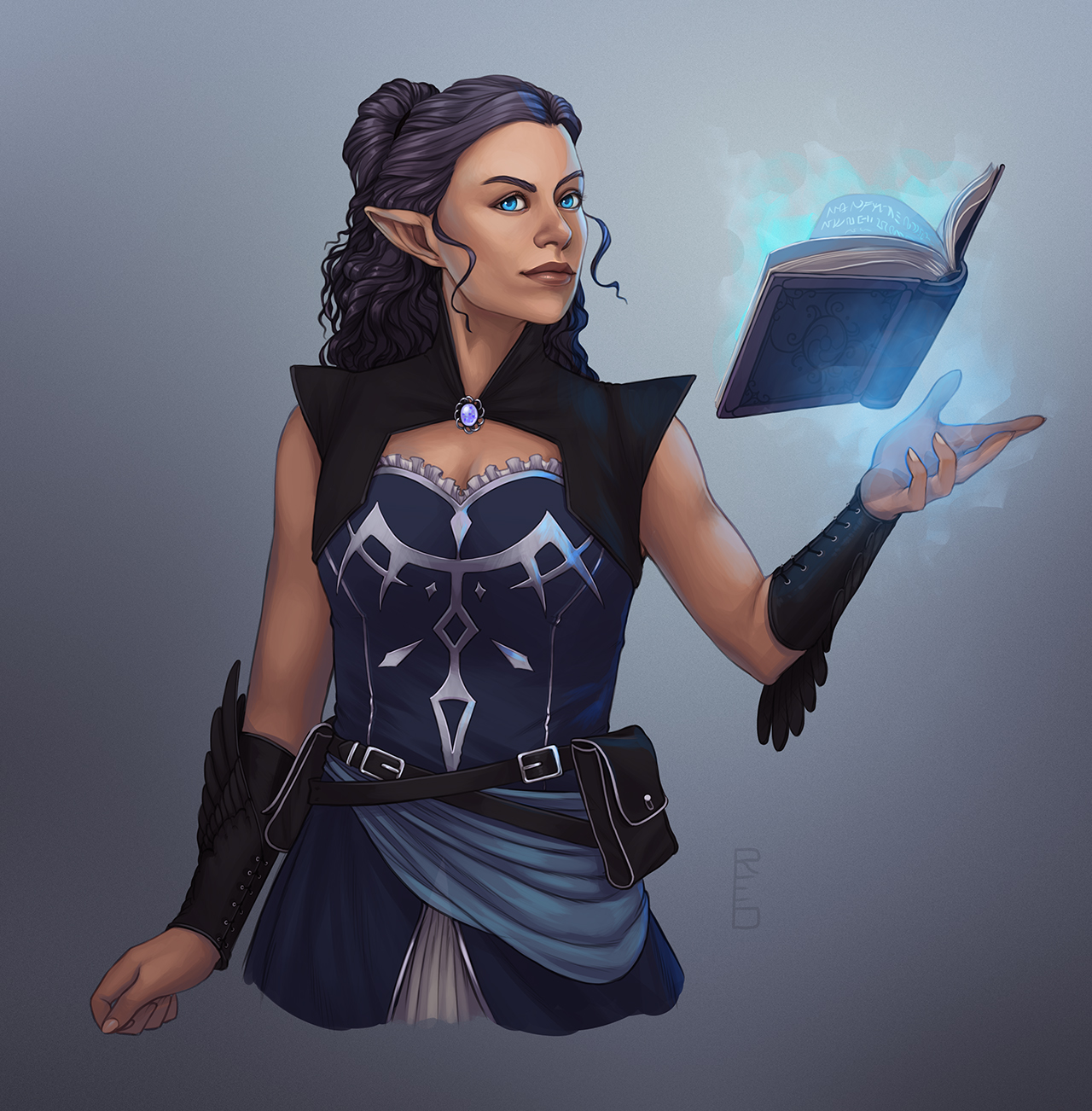 “A moon elf wizard for @MauvilleEUW - painting her hair was a lot of fun - ...