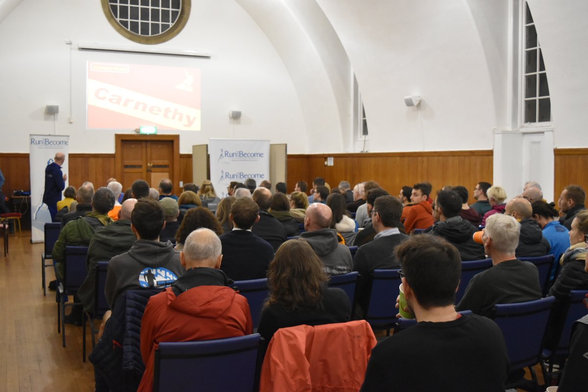 runandbecome1's tweet photo. Fantastic to have over 100 folk hear Charlie Ramsay & Graham Nash talk all things #Ramsayround last night in Edinburgh. @CarnethyHRC #talesoflongdaysinthehills #legends https://t.co/zcjf740BvA