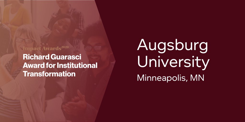 IAMNCompact's tweet photo. Huge shout out to @AugsburgU for receiving the @Campus_Compact Richard Guarasci Award for Institutional Transformation! #CompactNation @mncompact
https://t.co/k322NrwkD8 https://t.co/JLIdIPkRYu