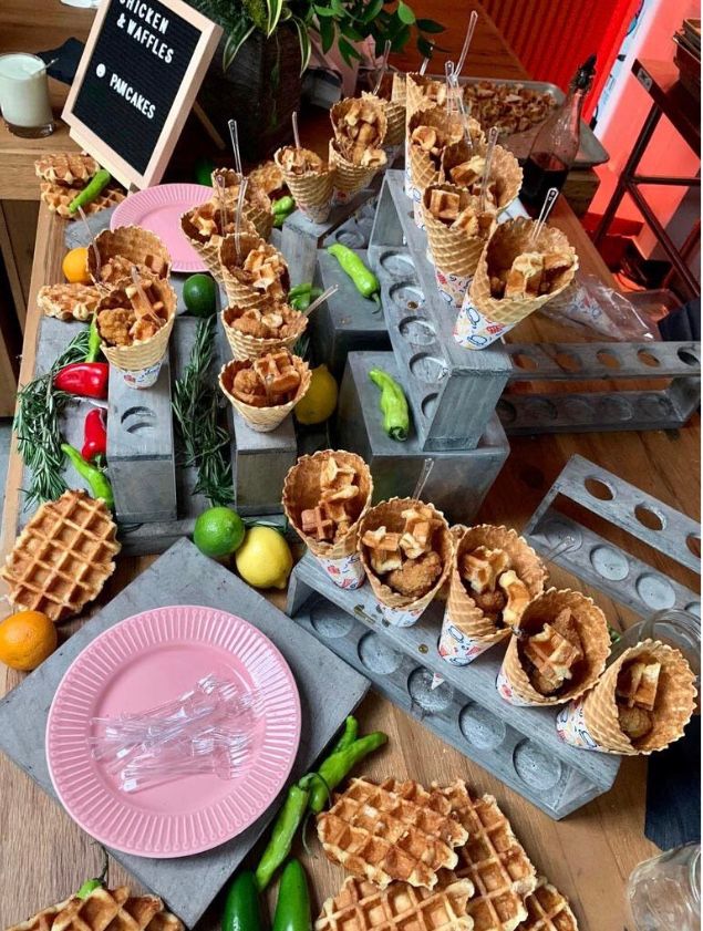 RelishCatererNY's tweet photo. Chicken and waffles, so nice we did it twice.
#popup #workplacedining #breakfastforlunch https://t.co/EGE94KczyX